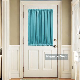 16.6-42.9 Inches Adjustable Magnetic Curtain Rod for Metal Door, 2 Sizes in 1 Extend from 16.6-29.6 inches or 32-42.9 inches, Strong Magnet Holder for Cafe Sash Curtain, Black 1 Pack
