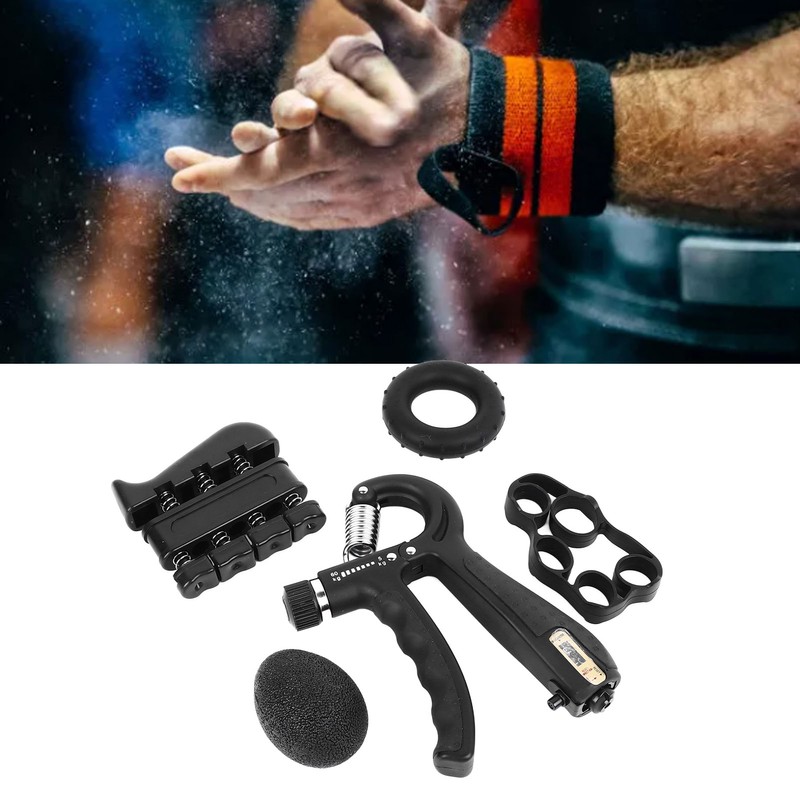 5Pcs Grip Strengthener Trainer Kit Hand Exercise Ball Finger Trainer