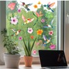 Hummingbird Flowers Window Clings - 5 Sheets Anti-Collision Window Stickers