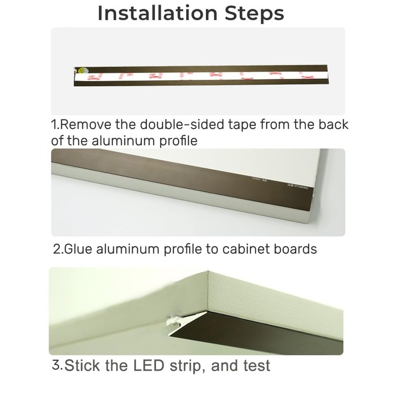 JARBIH 5Pack 1M/3.3ft Ultra-Thin Led Aluminum Profile, 45° Oblique Lighting