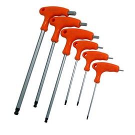 Dapetz ® 6Pc T-Handle Ball Ended Hex Key Set Long Reach Allen Screwdriver Tool H2 - H8mm,Allan Keys with Plastic T-Handles, Hex Wrenches Made of Chrome Vanadium Steel.