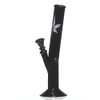 Black glass bong with leaf motif - 26 cm, 14.5