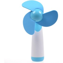 JDYYICZ Mini Handheld Fan Personal Fan Battery Soft Foam Blades Powered for Home and Travel (Blue 1pcs)