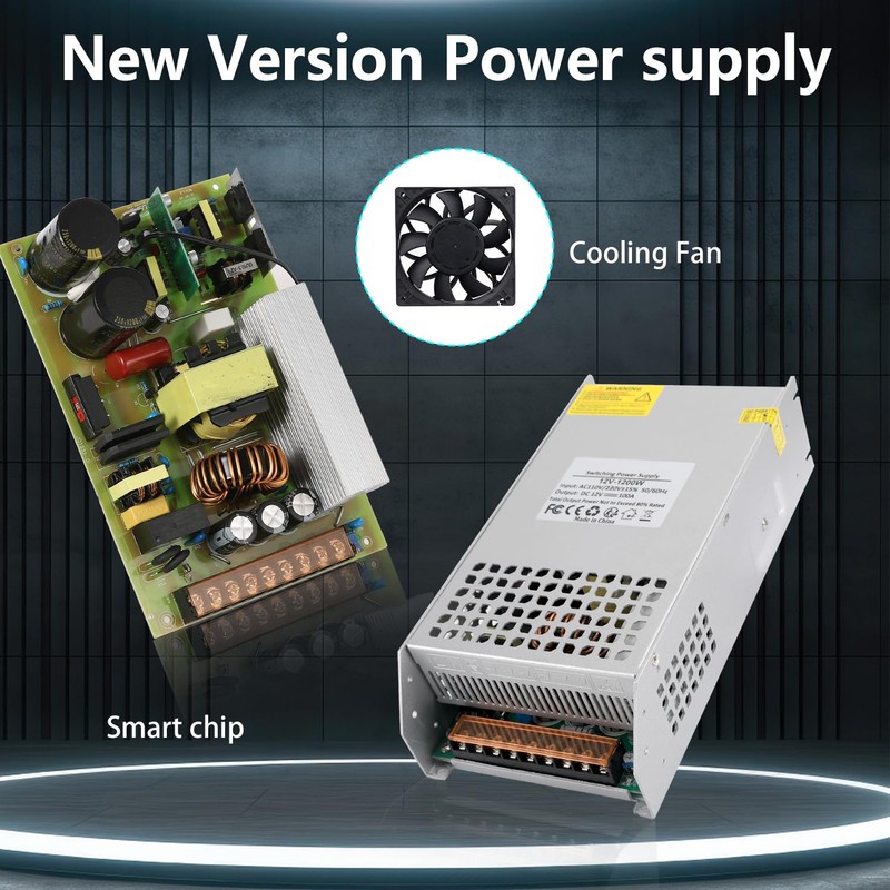 NUOWEIDE 24V 50A 1200W Power Supply Transformer, 110V AC to