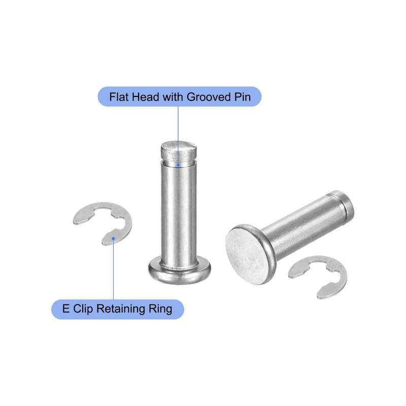 sourcing map 10Set M6x20mm 304 Stainless Steel Cylindrical Shaft Snap