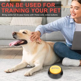 Jectse Dog Buttons for Communication, Set of 4 Dog Talking Button with YES NO SORRY MAYBE Sound Effects, Pet Training Buzzer Animal Communication Button for Cat Dog