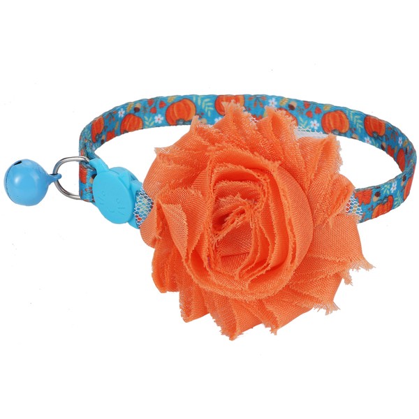 BoomBone Thanksgiving Collar for Cats,Designer Puppy Collar Breakaway with Flower