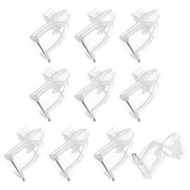 M METERXITY 10-Pack Boutonnieres Safety Pins, Plastic Triangle Corsage Pin Buttonhole Flowers Pins for Wedding/Bridegroom Brooch/Party, Safety Clips Holder [4.5cm, White]