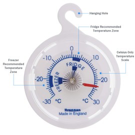Brannan Fridge Freezer Thermometer with Hanging Hook