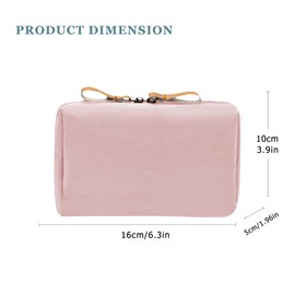 Long Keeper Small Cosmetic Bags Cute Make Up Bag Women Girls Travel Small Cosmetic Clutch Toiletry Bag Wash Bag Portable Makeup Organizer Cosmetic Zipper Pouch (Pink)
