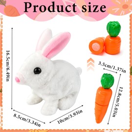 NHYDZSZ Bouncing Rabbit, Interactive Toy Rabbit with Sound Movements, Animated Walking, Wiggling Ears, Twitching Nose, Easter Plush Rabbit, Talking Rabbit for Easter Gifts