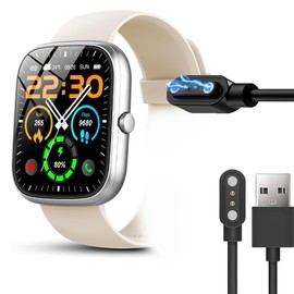 Compatible with uaue T60 Smart Watch Charger, 4 pins Magnetic USB Charging Cable Replacement Charger Compatible for QCOQ T60, QXQ T60 1.91" Smart Watch, Compatible for uaue T60 1.91" Smart Watch