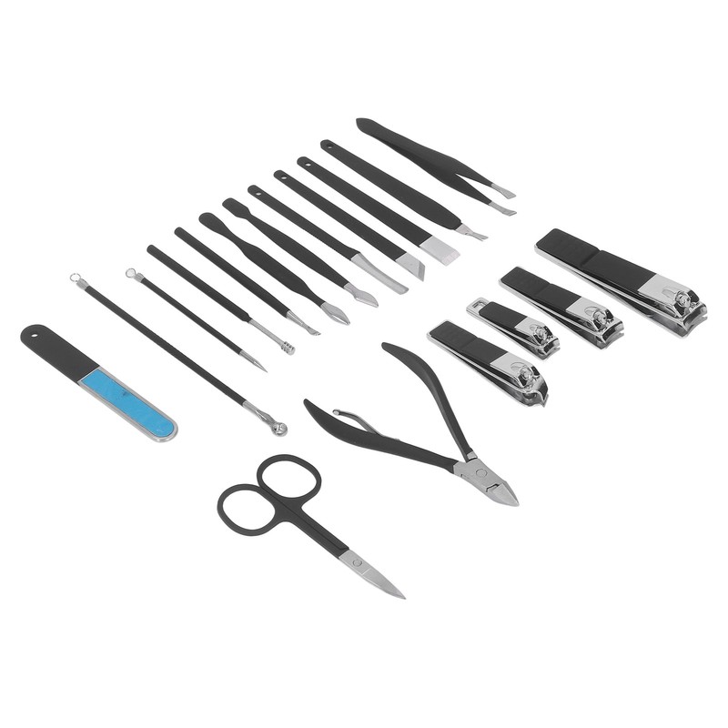 18 Pcs Manicure Set Portable Eyebrow Trimmer Dead Skin Pliers
