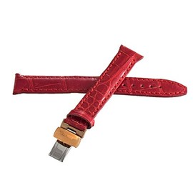 Locman Women's 17mm Red Leather Watch Band Strap with Rose Gold Buckle