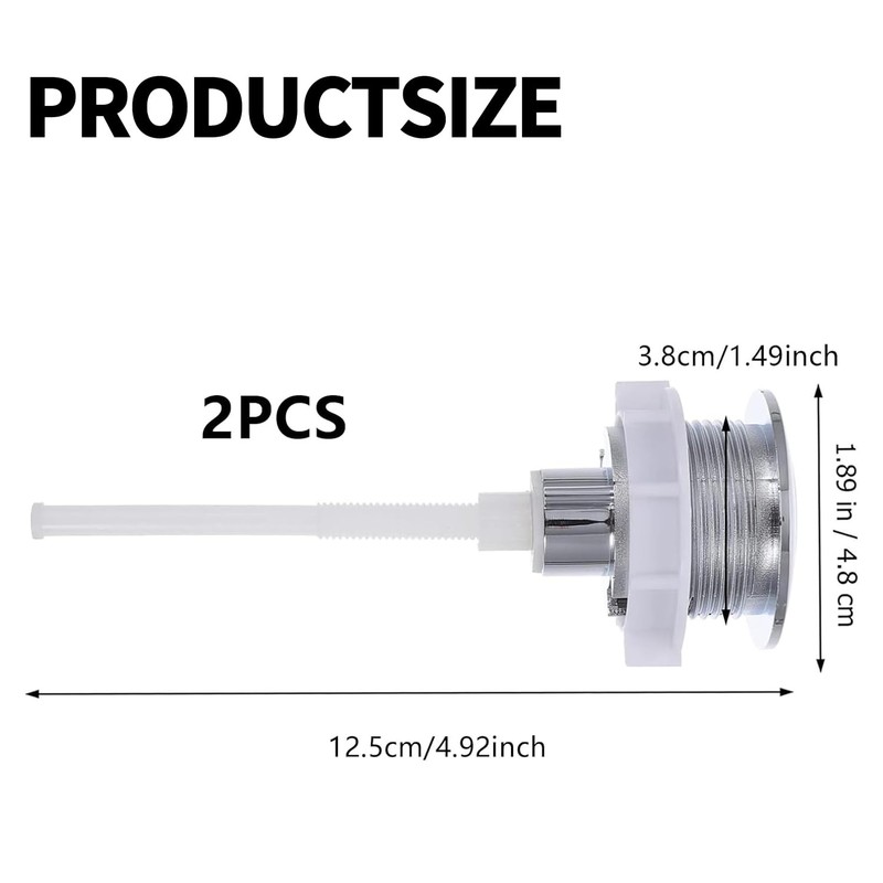 2Pcs Toilet Flush Buttons, 38mm Single Flush Toilet Push Buttons,