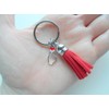 Small Korean Hand Heart Symbol & Red Heart Charm Keychain