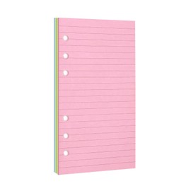 Mafegu Lined Refill Paper, Colorful Ruled Journal Fillers for A6 Size 6-Ring Binder, A6 Planner Inserts,5-color 120 GSM Thick Loose Leaf Paper,50 Sheets/100 Pages