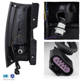 AKKON - Fit 2007-2014 Chevy Suburban Tahoe GMC Yukon XL Full LED C-Tube DRL Running Signal Black Smoked Tail Lights Pair
