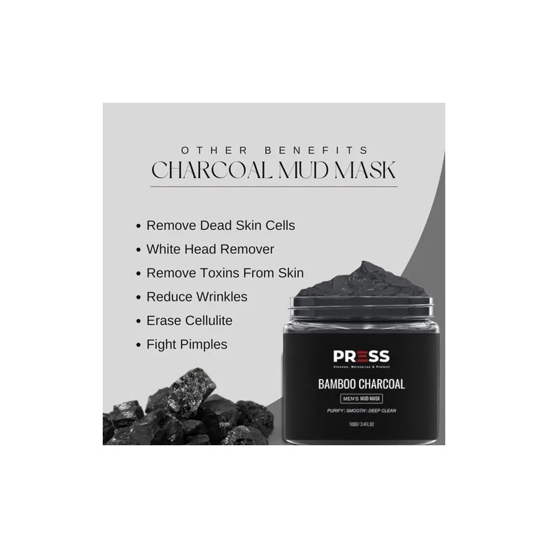 Mascarilla Facial De Carbón De Bambú Press Skincare Mascar