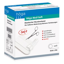 Höga Med-Soft Elastic Wound Dressing - 5m x 6cm - Wound Plasters Hypoallergenic Breathable Non Wound Absorbing