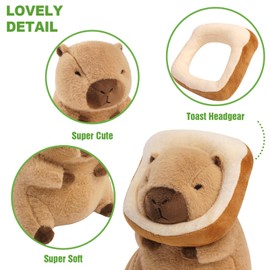 shownicer Plüschtier Capybara Kuscheltier mit Brot Stofftier Kawaii Capybara Plüsch Kissen Spielzeug Wasserschwein Plüsch Wurfkissen Geschenk für Kinder Mädchen 12+ Jahre (Brot, 30cm)