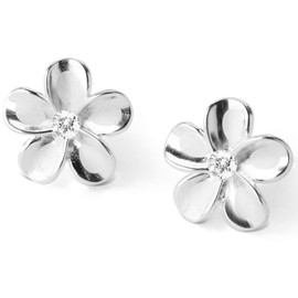 Tiny Flower Stud Earrings for Women Girls Teens S925 Sterling Silver Fashion Cubic Zirconia Sweet Dainty Earring Mini Cartilage Studs Chic Jewelry Birthday Christmas Gifts Hypoallergenic (10mm)