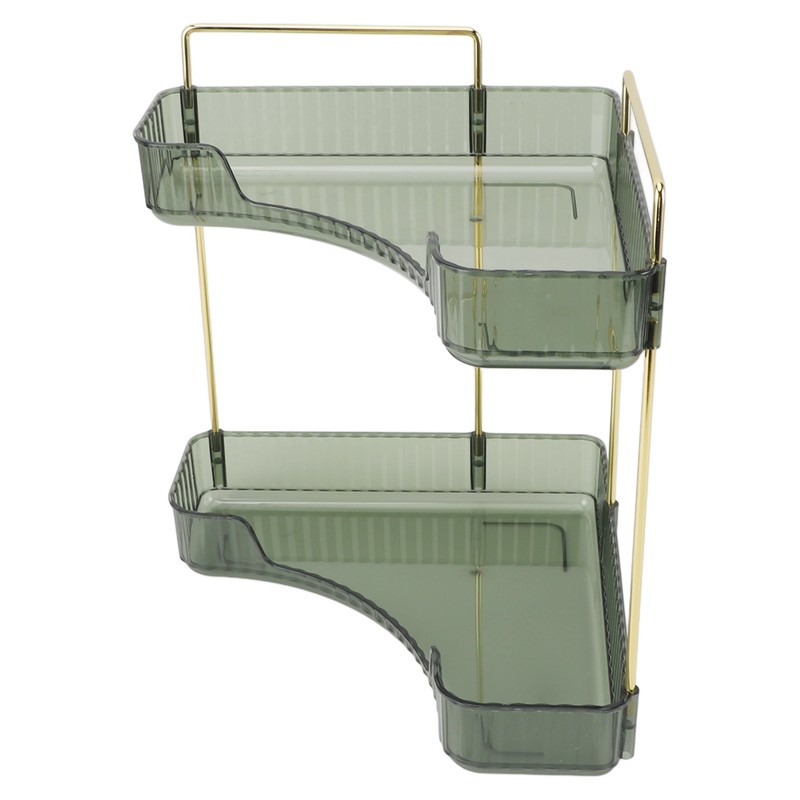 2 Tier Corner Bathroom Countertop Organizer Space Saving Easy Assembly
