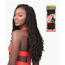 Sensationnel X-Pression Pre-Looped Synthetic Crochet Braid - 3X GODDESS LOCS 18" (1 Jet Black)