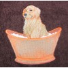 Big Black Horse LLC Bath Towel Set with Embroidered Golden Retriever in Bath