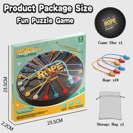 Rope Untangling Puzzle Game, Fun Family Sensory Interactive Toys, Twisted Rope Puzzle Game, Stress Relief Toy for Kids & Adults, Portable for Party & Travel