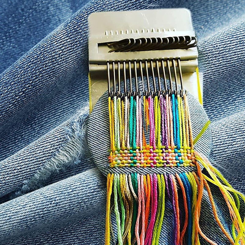 DGYJJZ Darning Loom Speedweve Type Weave Tool, 14 Hooks Convenient