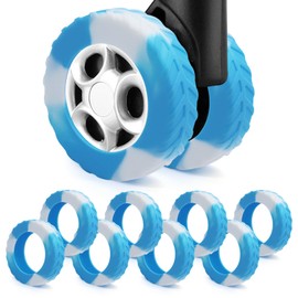 UMUST 8Pcs Luggage Wheel Covers,Silicone Suitcase Cover for 2-2.4'' Spinner Wheel,Upgrade Suitcase Carry On Luggage Wheels Protector, Essential Travel Accessory(Gradual Blue)