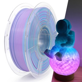 iSANGHU Gradient Translucent PETG 3D Printer Filament 1.75mm, Color Changing 3D Printing Filament with Light Transmission Feature, Good Layer Adhesion, Moisture Free, Semi-Transparent Blue/Purple 1KG