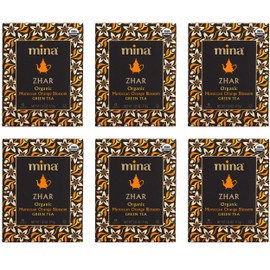 Mina Zhar, Organic Moroccan Orange Blossom Green Tea, 6 Pack, 90 Biodegradable Sachets