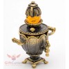 Brass Amber Figurine of Russian Samovar Teapot Totem talisman IronWork