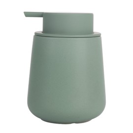 INGOFIN Ceramic Lotion Dispenser - 12oz Refillable Hand Soap Dispenser Bathroom, Modern Liquid Soap Dispenser with Pump, Dish Soap Dispenser for Kitchen, Matte Green