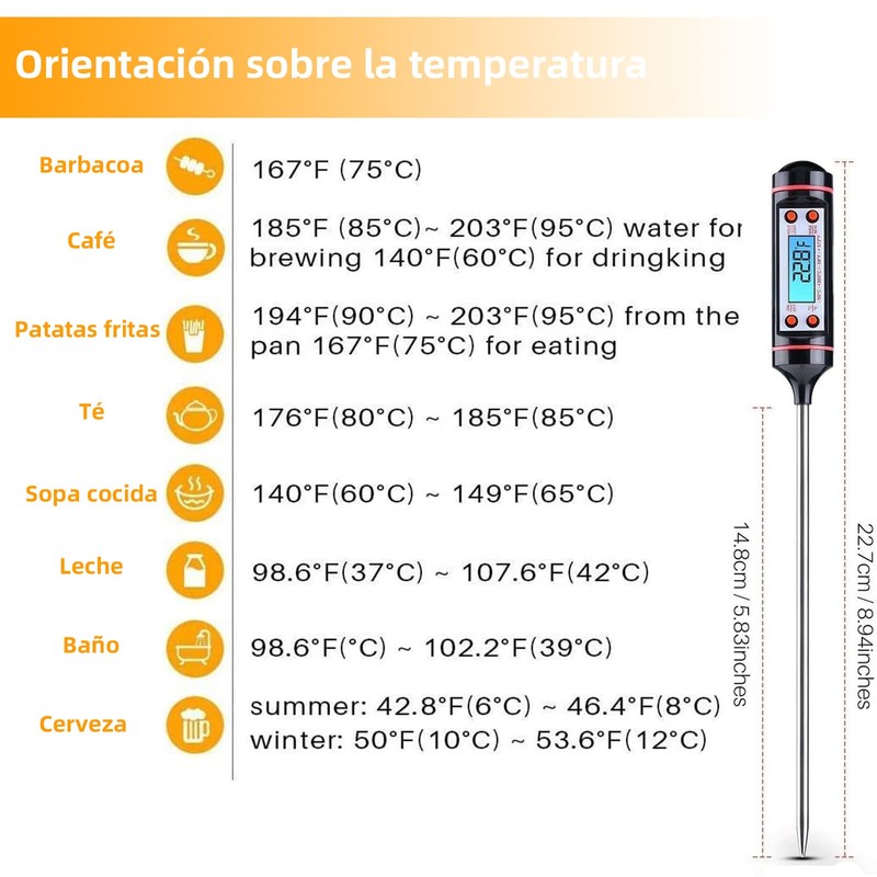 PEIONO 2 Pcs Termómetros para Horno, Termómetro Cocina de Carne,