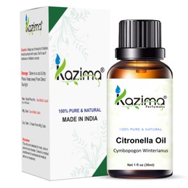 KAZIMA Citronella Essential Oil - 100% Pure Natural & Enjoy the Innumerable Benefits of Therapeutic Grade (30ml)