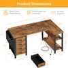 DLisiting L Shaped Computer Desk with Drawers - 47 Inch
