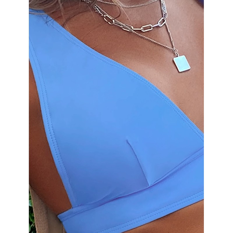 SweatyRocks Traje de baño de 2 piezas para mujer, cuello