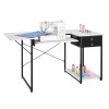 Adjustable Steel Leg Sewing Machine Table Foldable Side Shelf Multipurpose