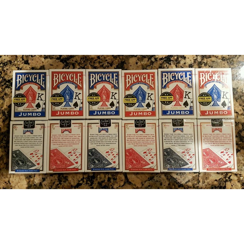 BICYCLE PLAYING CARDS 12 Decks * JUMBO Face * Red