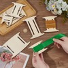 BENECREAT 8 Pcs Flat Ribbon Spools, 4 Styles Wooden Ribbon