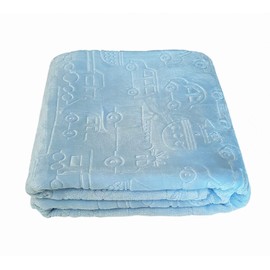 eYone Receiving Warm Fleece Baby Blanket and Fluffy Embossed for Babies from Newborn, 75 * 100 cm (blue)