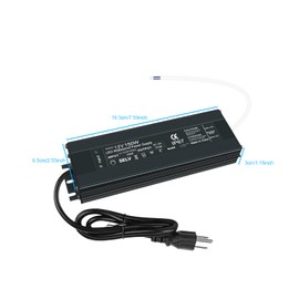IP67 Waterproof LED Driver ，Low Voltage Transformer 150W Watts LED Power Supply 90-130V AC to 12V DC 12.5A Adapter for Indoor Outdoor LED Lights