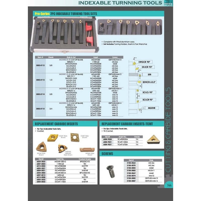 HHIP 2003-0131 Indexable Carbide Turning Tool, 5/8" Shank