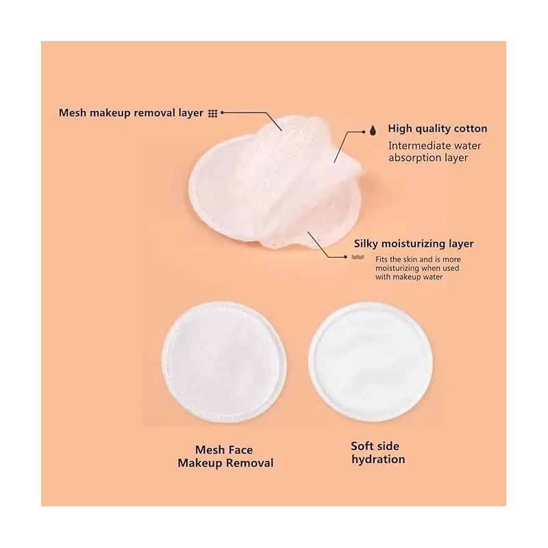 Almohadillas Algodon Facial Desmaquillante Pads 100pcs