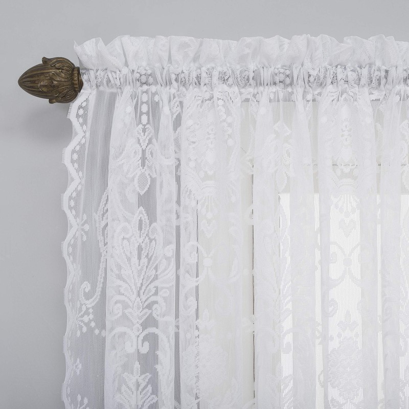 No. 918 Ariella Floral Lace Rod Pocket Curtain Panel, 58"
