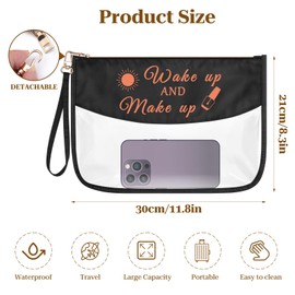 Funny Esthetician Gift PVC Makeup Bag Makeup Lover Gifts for Girls Women Inspirational Positive Gifts for Her Female Friends Mom Aunt Sister Clear Cosmetic Bag Cosmetologist Gift Zipper Toiletry Bags