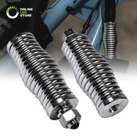 2pc Heavy-Duty Barrel Spring Mounting Base [Chrome-Plated] [6mm Spring] [1/2" Mounting Hardware] CB Radio Antenna/Lighted LED Whips up to 102"
